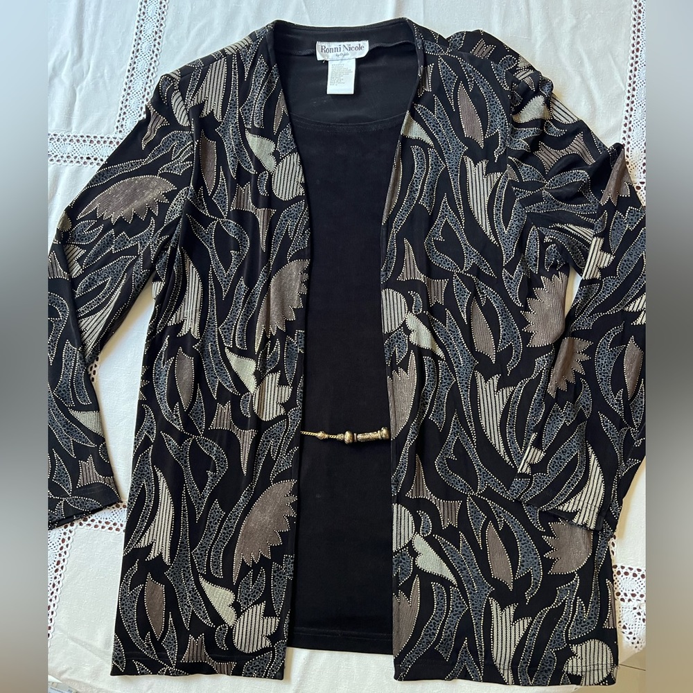 Blouse with attached sweater